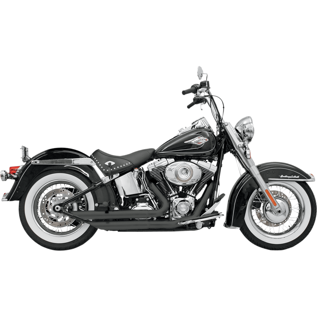 BASSANI XHAUST FireFlight Exhaust Black Softail 12123B