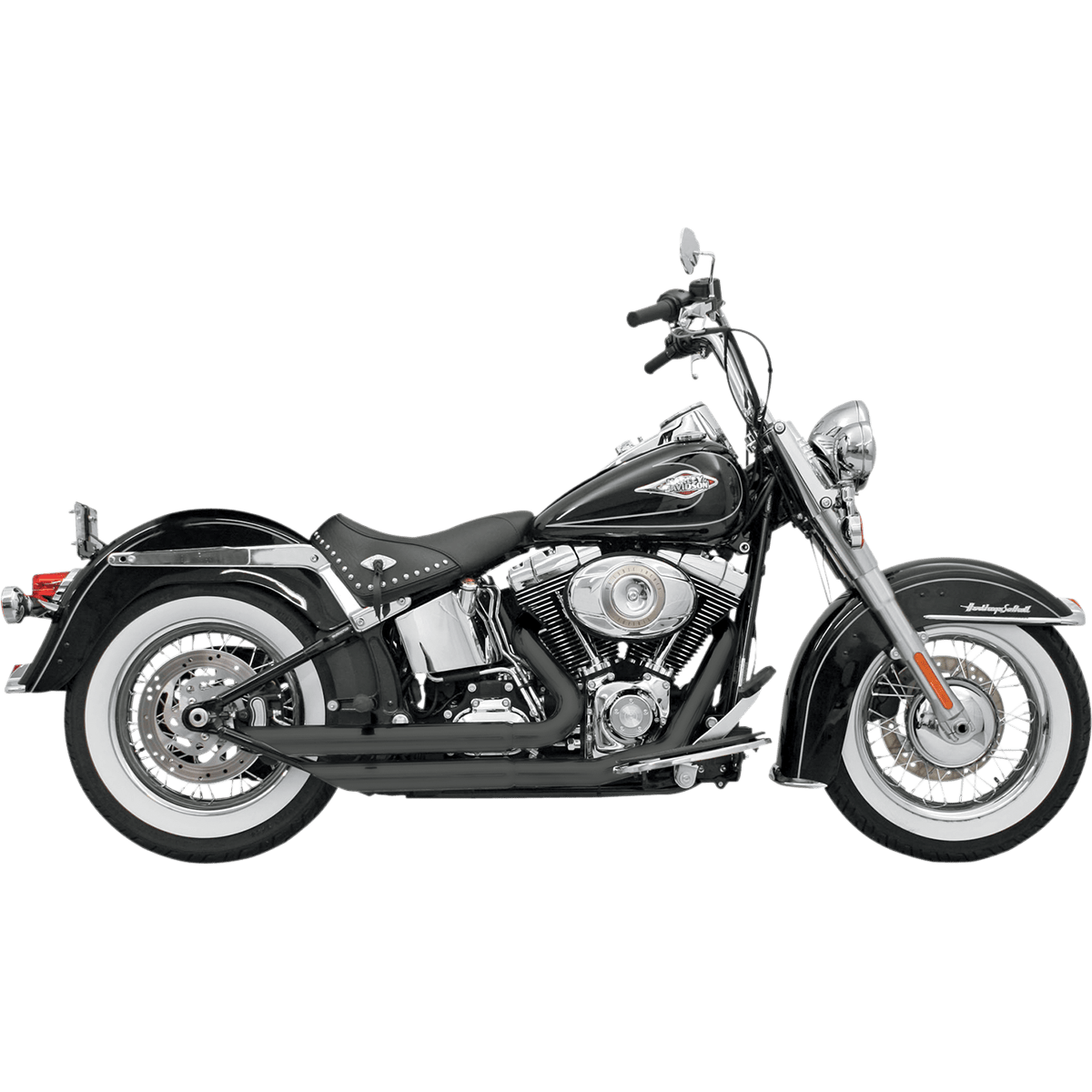 BASSANI XHAUST FireFlight Exhaust Black Softail 12123B