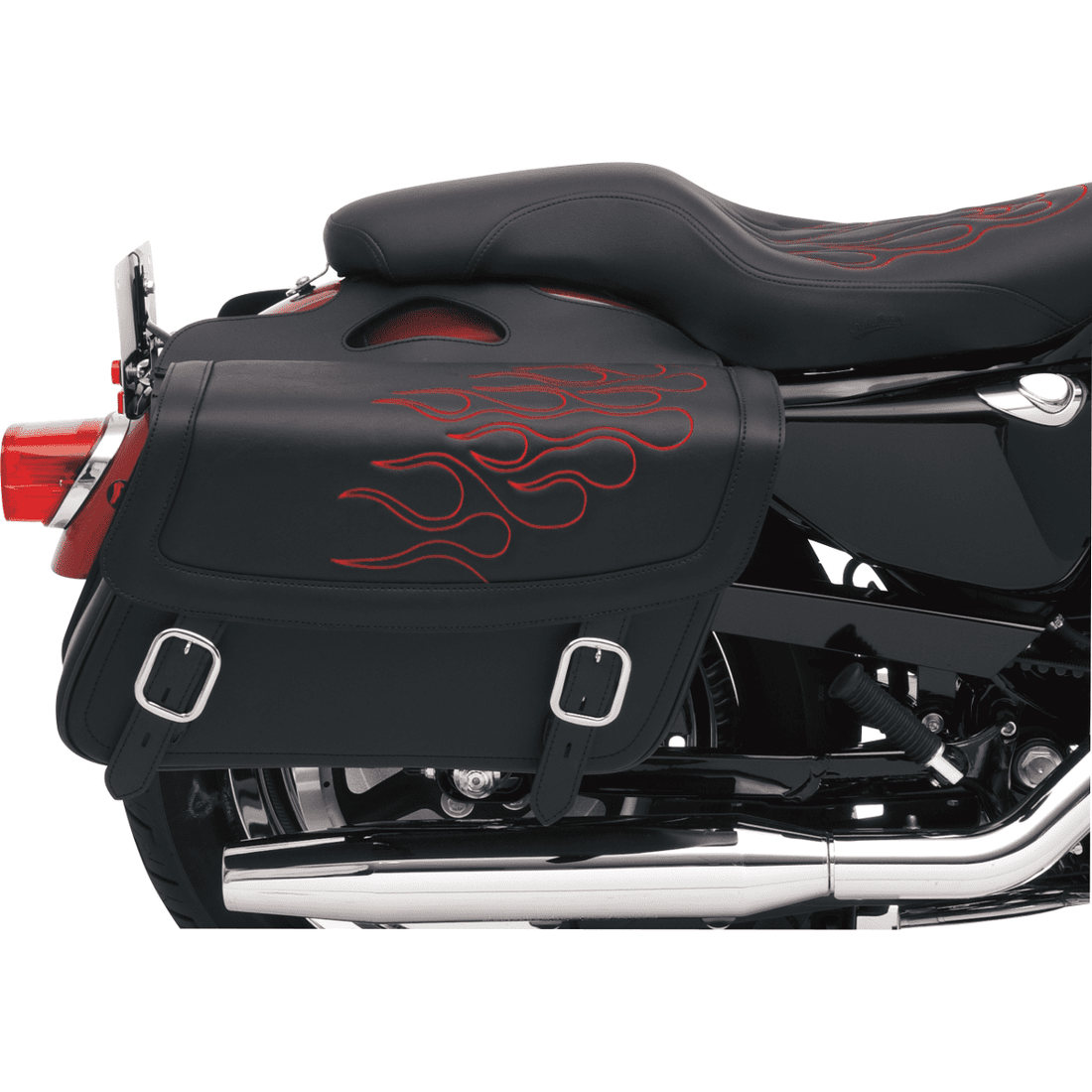 SADDLEMEN Flame Saddlebag Red Medium X021050402