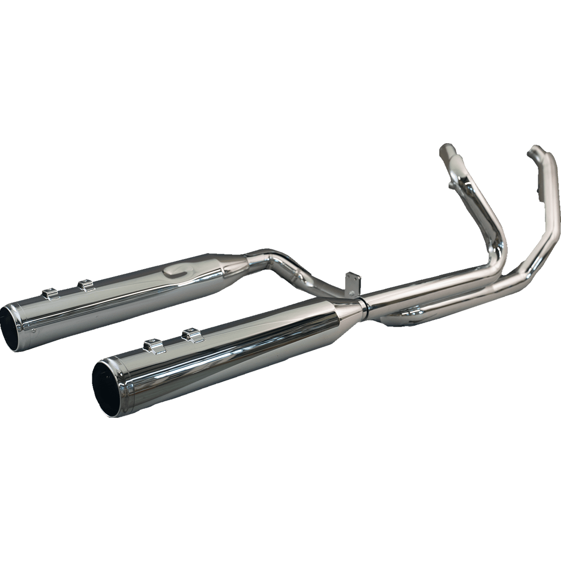 KHROME WERKS 2-into-2 Dominator Exhaust System with 4-1/2" Mufflers Chrome with Race Tip Twin Cam