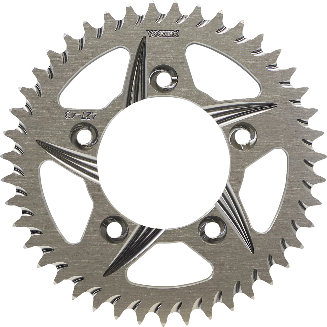 VORTEX Aluminum Sprocket Silver Rear 43 Tooth