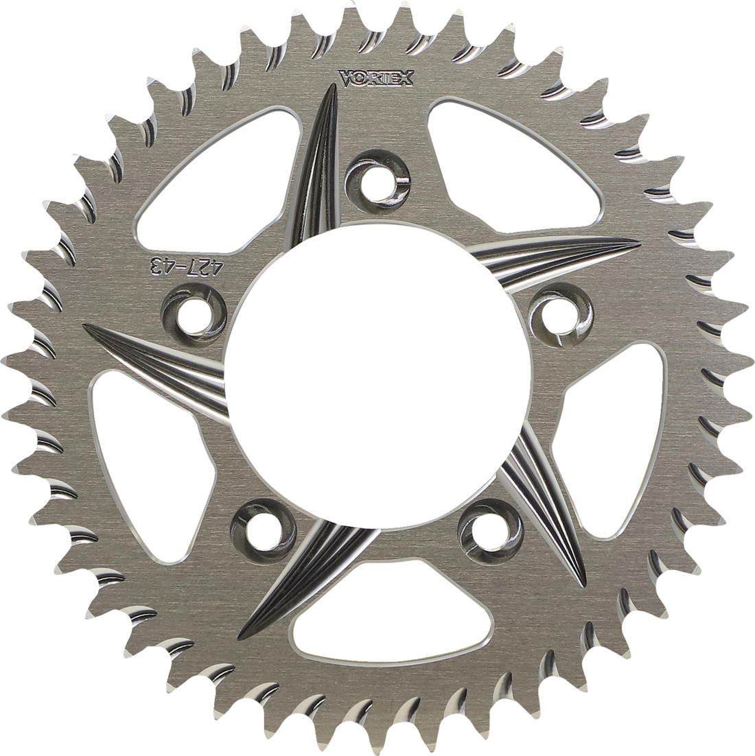 VORTEX Aluminum Sprocket Silver Rear 43 Tooth