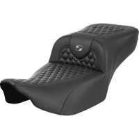 SADDLEMEN Roadsofa™ Extended Reach Seat without Backrest Honeycomb Dark Gray Stitch FLTR/FLHX '23-'24