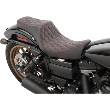 DRAG SPECIALTIES Predator III Seat Double Diamond Red Stitching FXD/FLD '06-'17