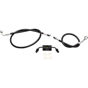 LA CHOPPERS Brake Line 12" 14" Ape Hanger Handlebars Black LA8321B13B