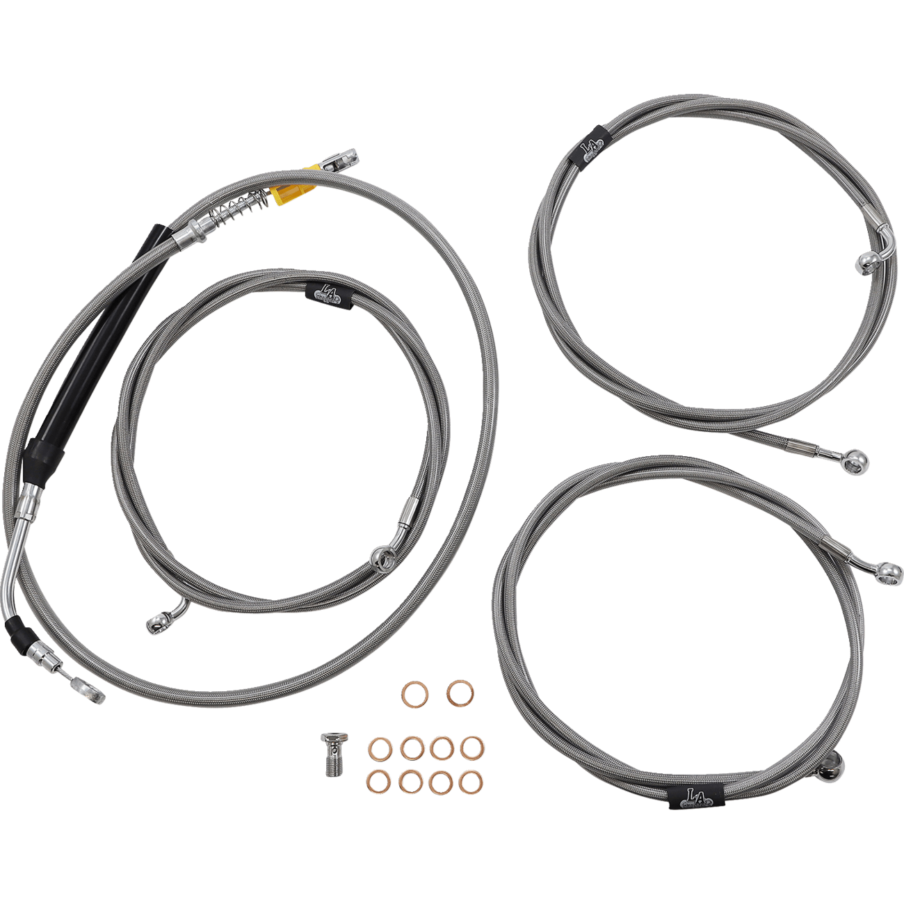 LA CHOPPERS Handlebar Cable/Brake Line Kit 12" 14" Ape Hanger Handlebars Stainless Steel LA8056KT13