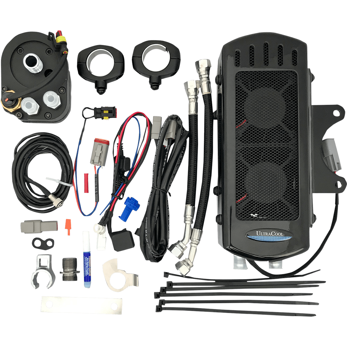 ULTRACOOL Side Mount Oil Cooler Kit Gloss Black FXR/Touring SMT1G