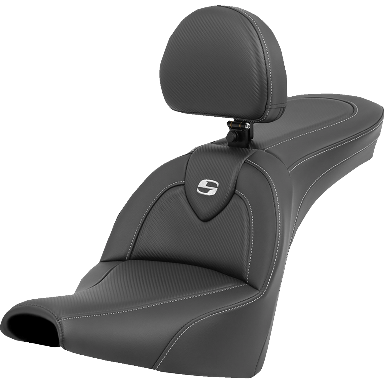 SADDLEMEN Roadsofa™ Carbon Fiber Seat Carbon Fiber with Backrest FXBB/FXST '18-'23 81830185BR