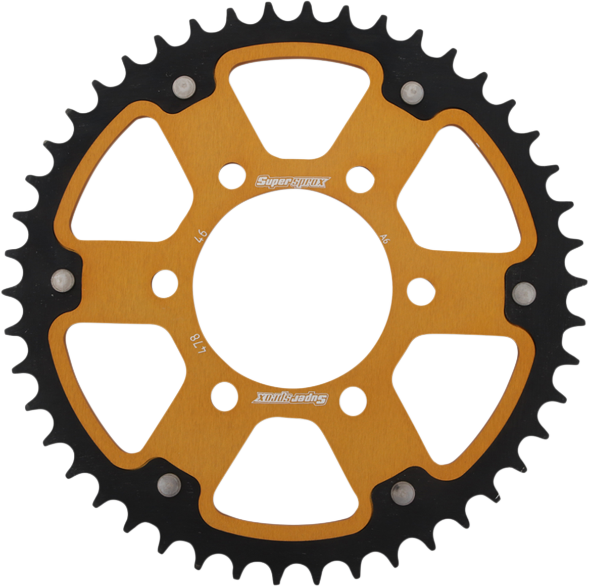 SUPERSPROX Stealth Rear Sprocket 46 Tooth Gold Kawasaki RST47846GLD