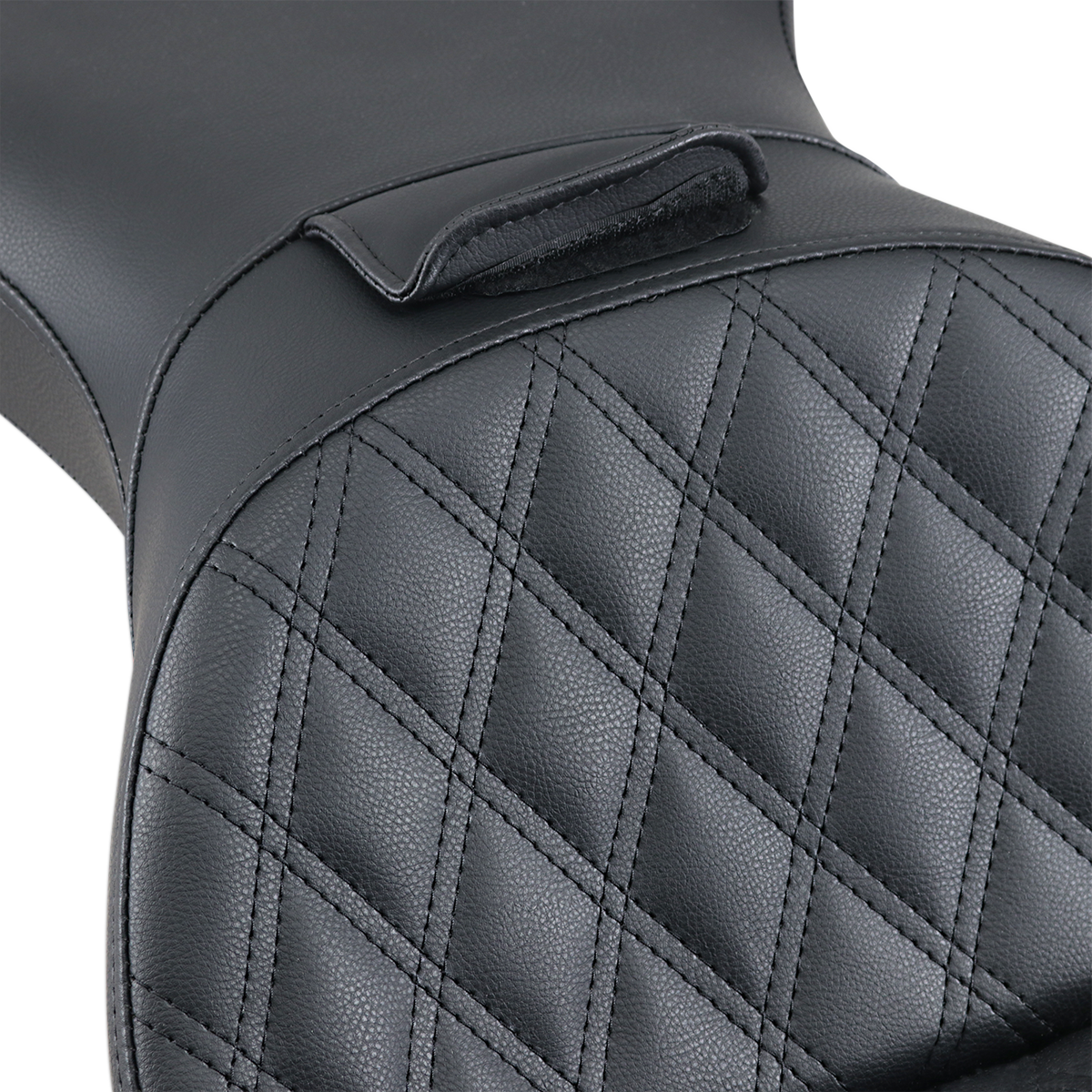 SADDLEMEN Explorer Seat With Backrest Lattice Stitched Black FLSTS 80023030LS