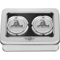 FIGURATI DESIGNS Axle Nut Cover Front Stainless Steel Don't Tread On Me Silver FD40FACSS