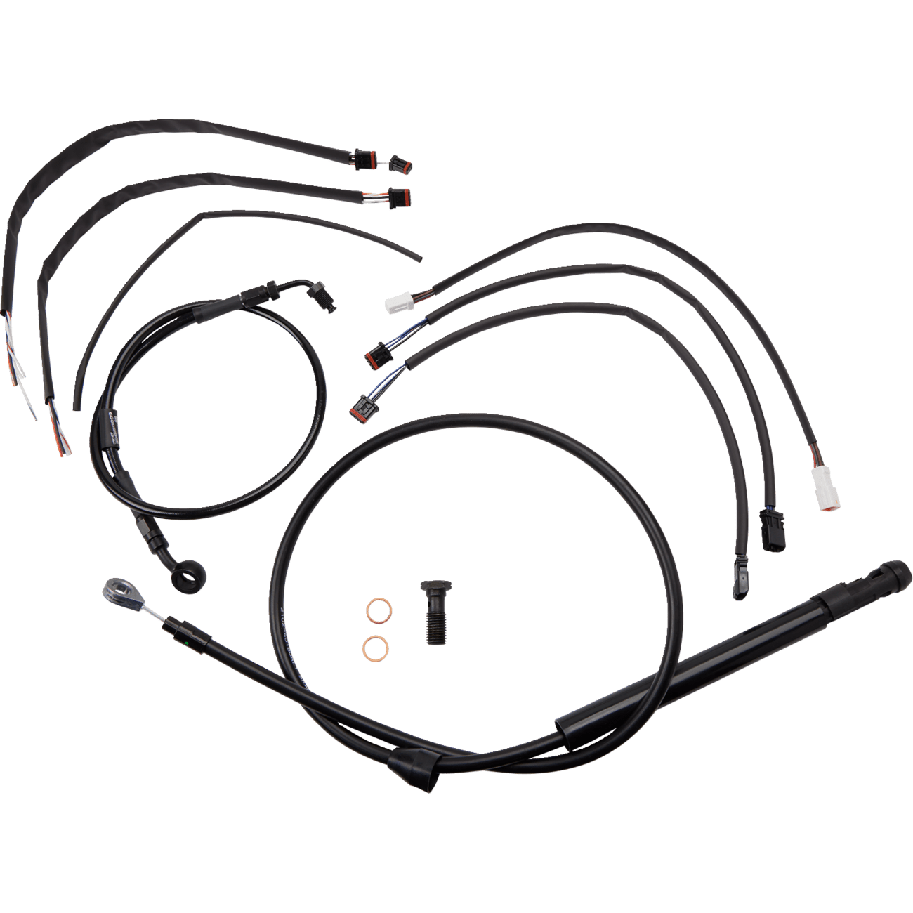 BURLY BRAND Cable Kit Jail Bar 12" Handlebars Black Vinyl B301262