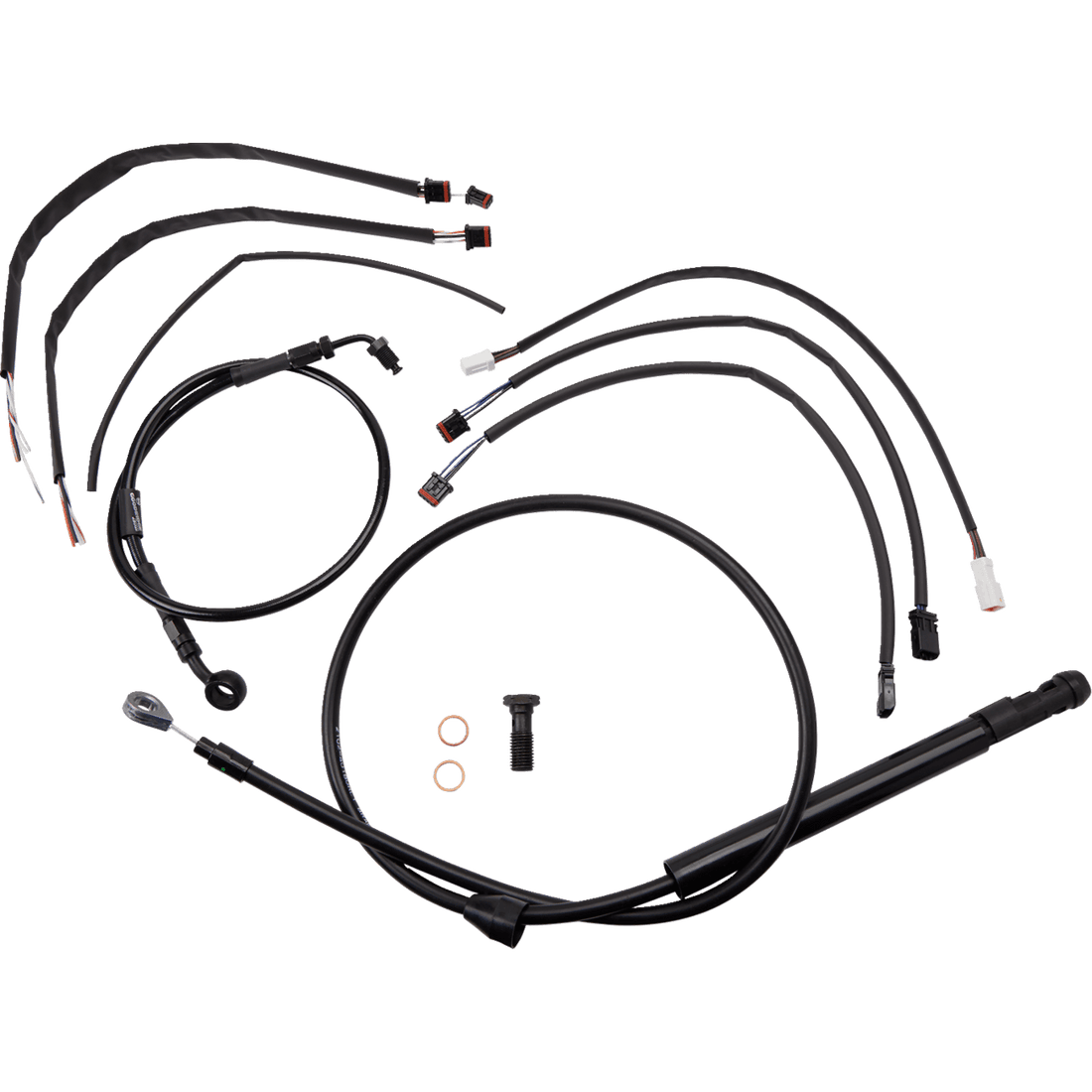 BURLY BRAND Cable Kit Jail Bar 12" Handlebars Black Vinyl B301262