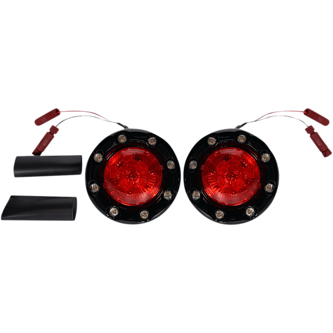 CUSTOM DYNAMICS ProBEAM® Bullet Ringz™ LED Turn Signals Black/Red PBBRRRINDBR