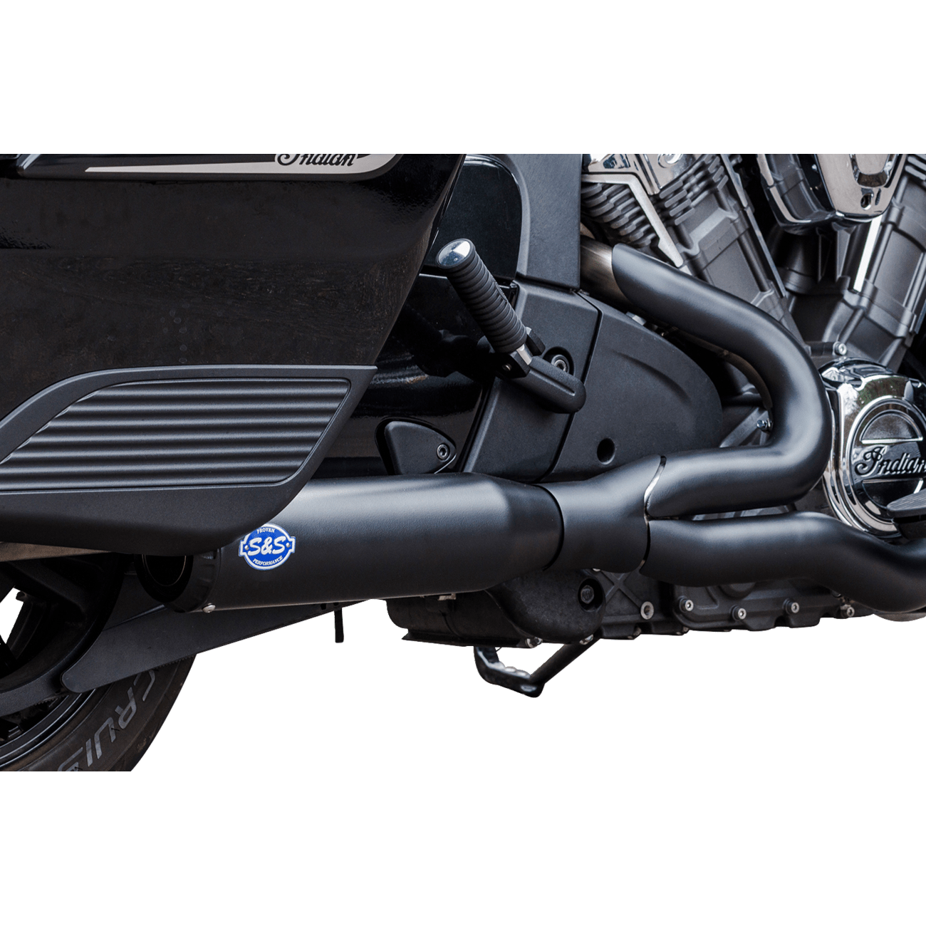 S&S CYCLE 2-into-1 Qualifier Exhaust System 50-State Black Stainless Steel 5501085