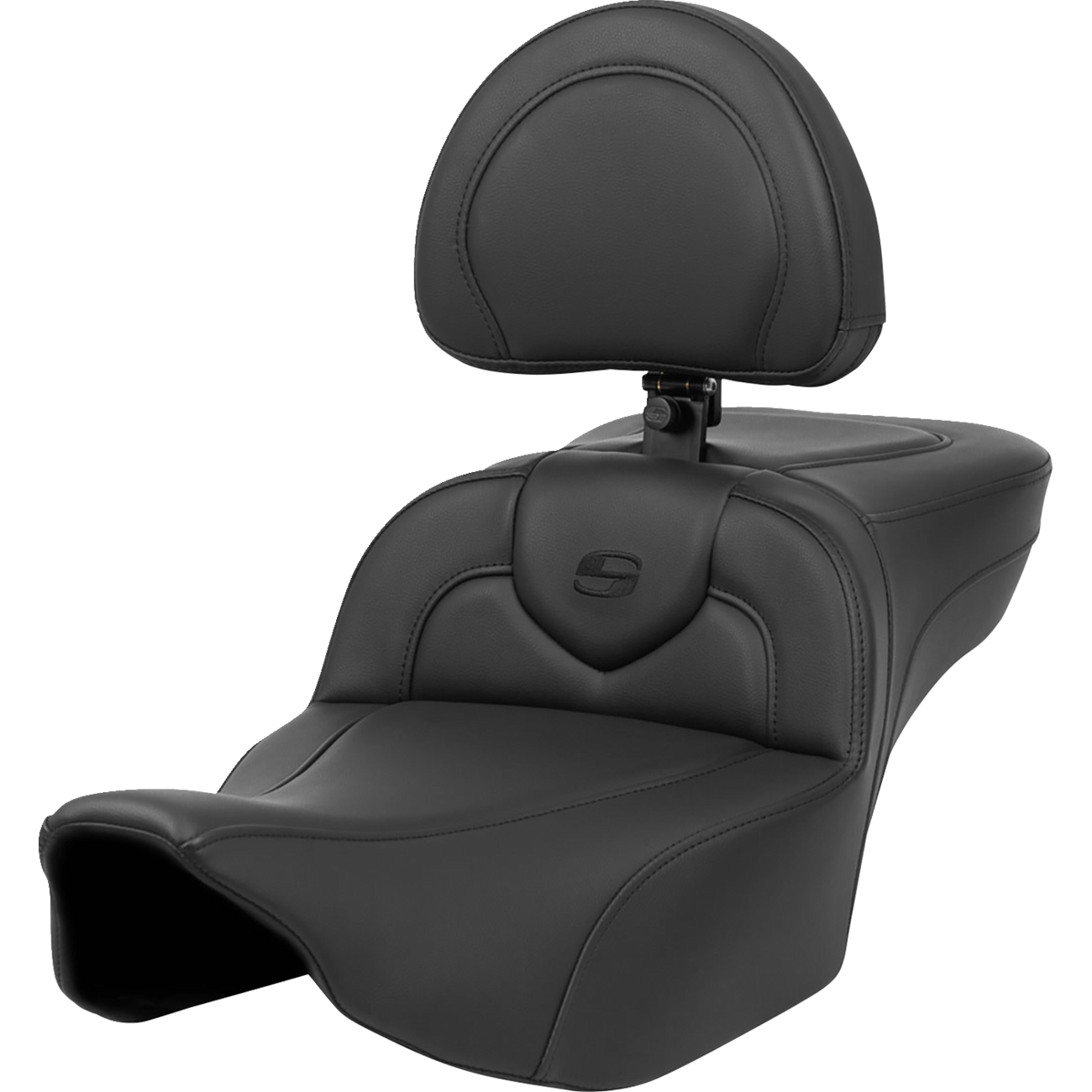 SADDLEMEN Roadsofa™ Extended Reach Seat Black Stitch with Backrest FL '23-'24 82307188BR