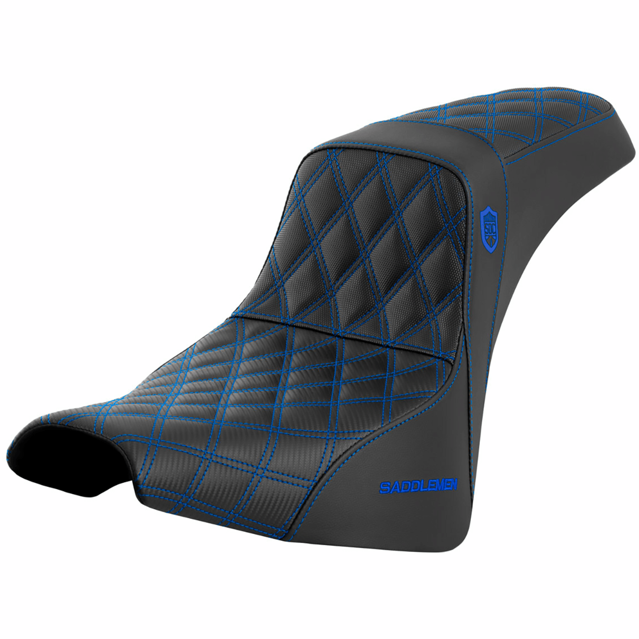 SADDLEMEN Pro Series SDC Performance Seat without Backrest Blue Stitch FXBB/FXST '18-'23 SC81830BLU