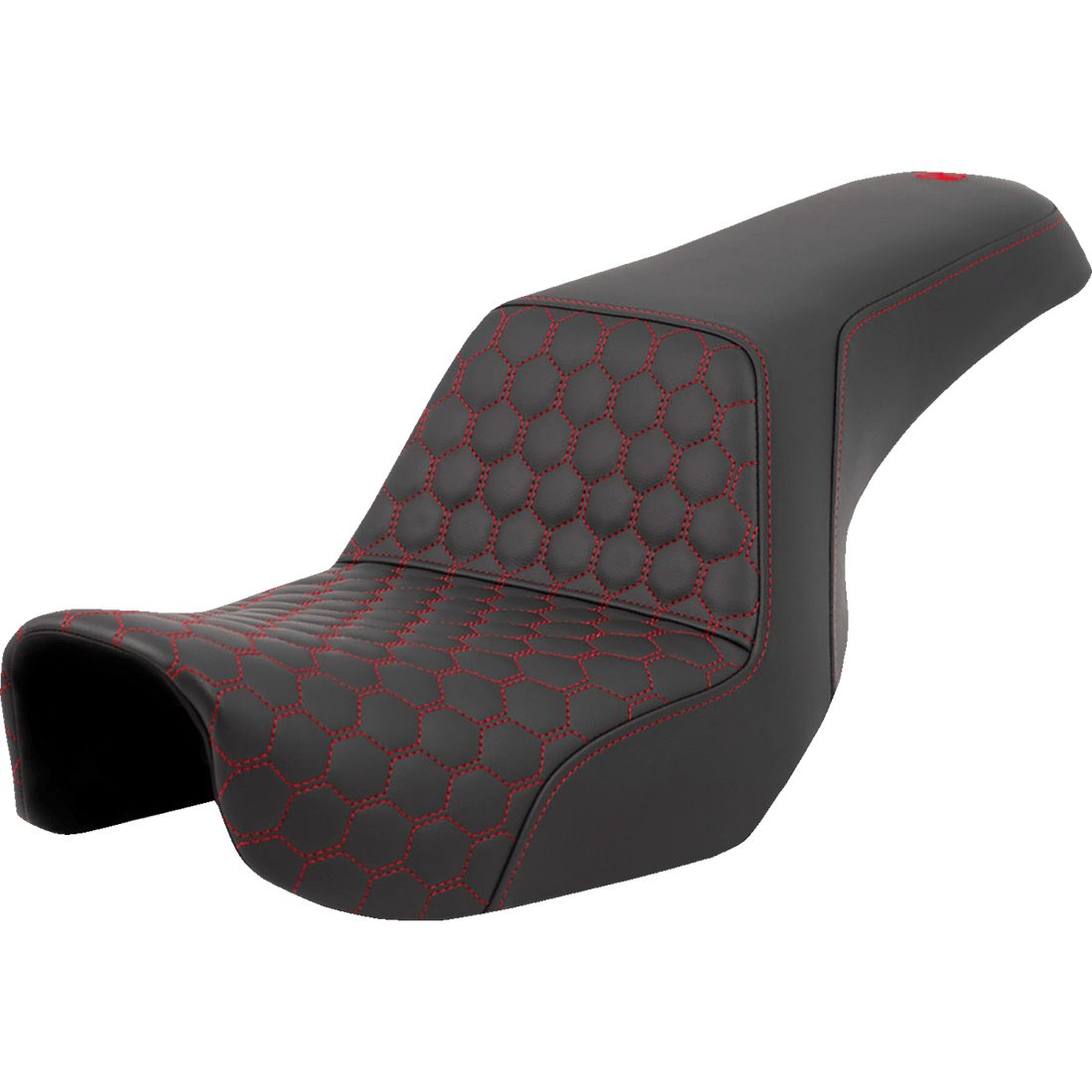 SADDLEMEN Step-Up Seat Honeycomb Red Stitching Dyna '06-'17 A80604177RED