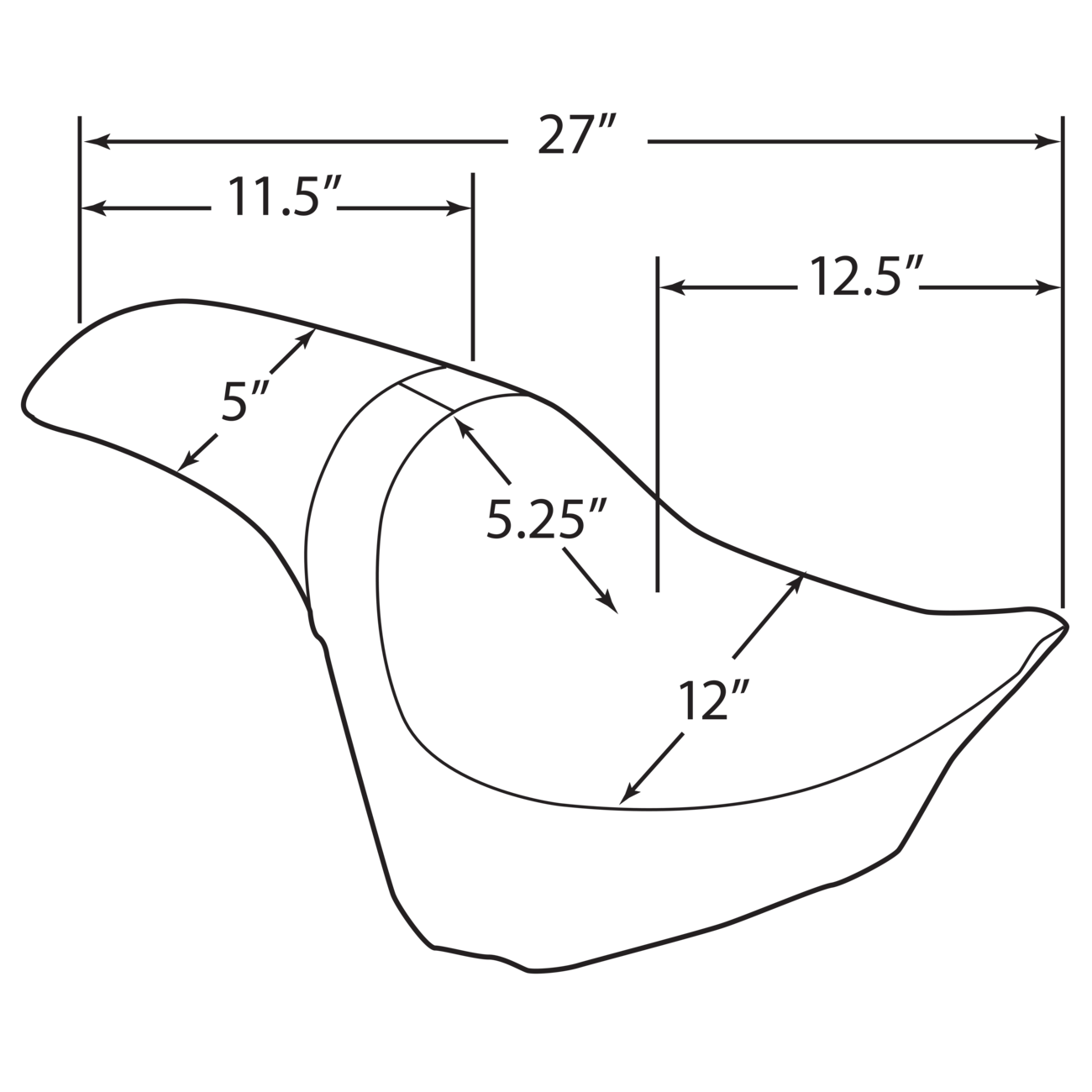 DRAG SPECIALTIES Predator Seat Smooth Vinyl FXFB/S '18-'22