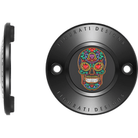 FIGURATI DESIGNS Timing Cover 2 Hole Sugar Skull Black FD30TC2HBLK