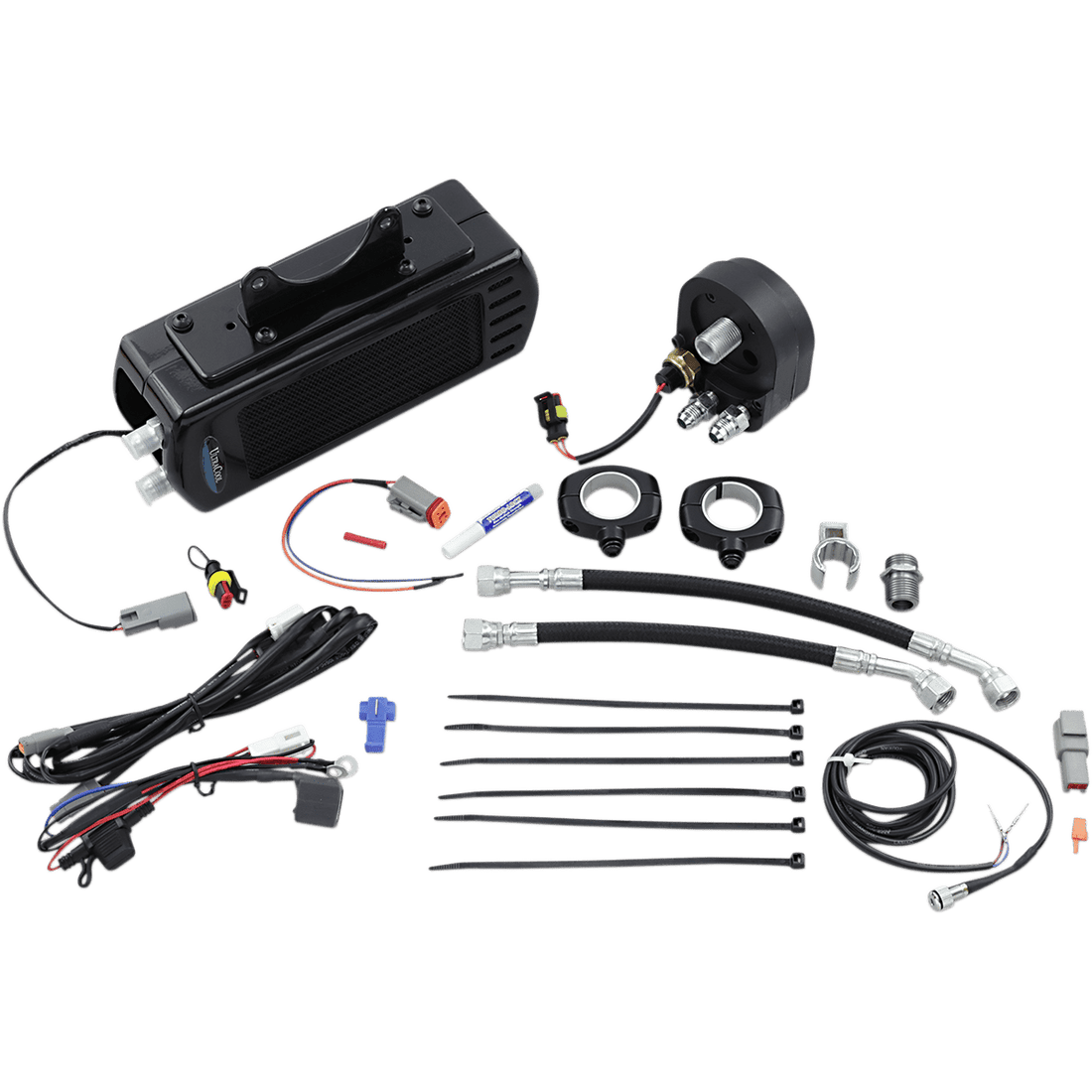 ULTRACOOL Side Mount Oil Cooler Kit Gloss Black Touring SMT2G