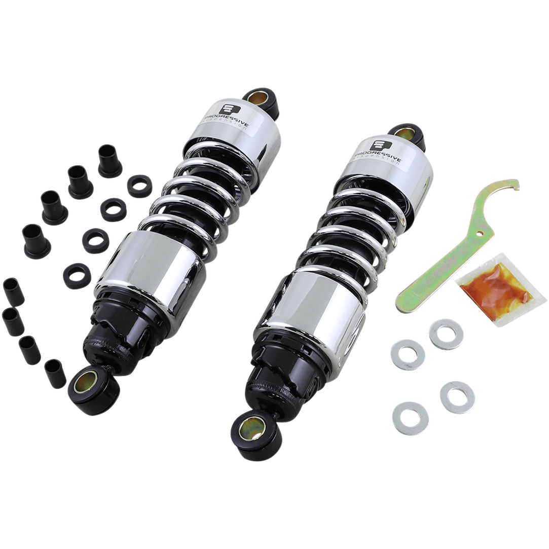 PROGRESSIVE SUSPENSION 412 Series Shock 11.5" Standard Chrome FLH/T 4124074C