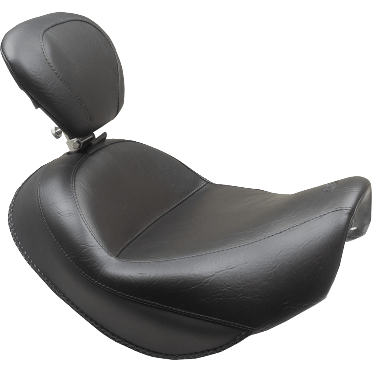 MUSTANG Wide Touring Solo Seat Black Plain with Driver Backrest C90T '15-'19 89206