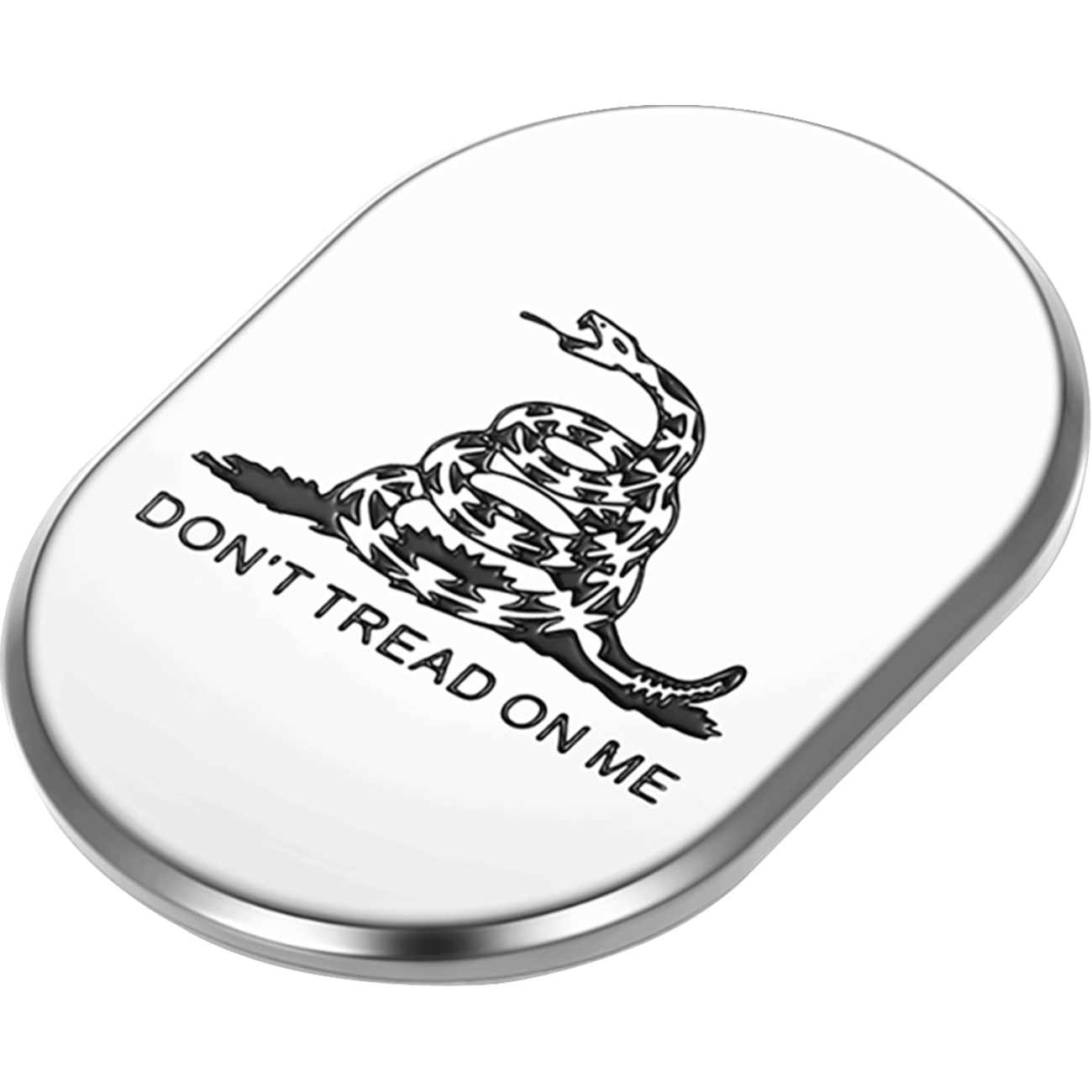 FIGURATI DESIGNS Antenna Cover Left Rear Fender Don't Tread On Me Chrome