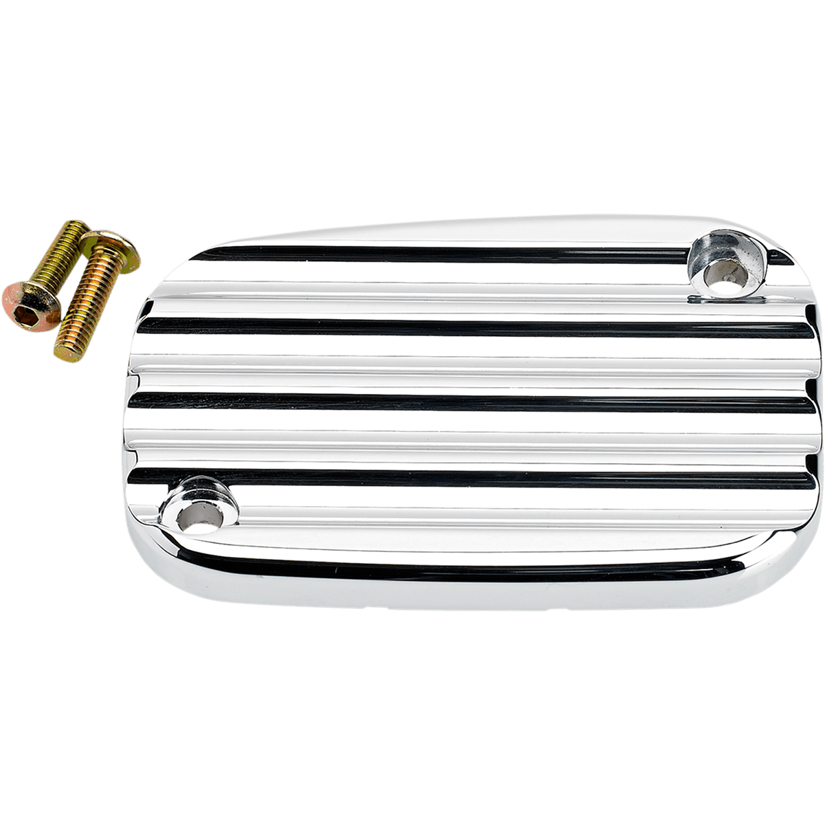 JOKER MACHINE Master Cylinder Cover Brake Front Finned Chrome