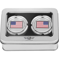 FIGURATI DESIGNS Axle Nut Cover Front Stainless Steel Red/White/Blue Flag Reversed Silver FD20FACSS