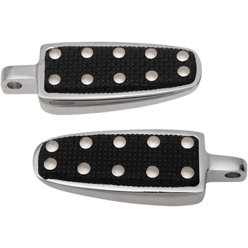 CYCLESMITHS Banana Board Footpegs Male Mount Chrome with Rivets