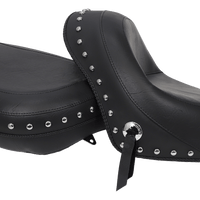 MUSTANG Seat Wide Touring Without Backrest Two-Piece Chrome Studded Black w/Conchos 750Aero 76520