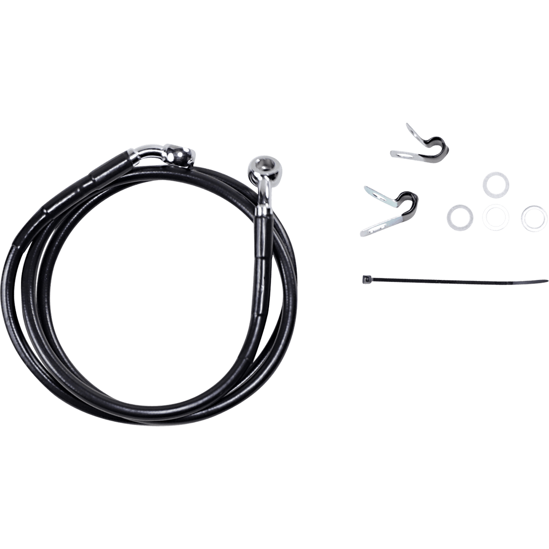 DRAG SPECIALTIES Brake Line Front Black +6" XL