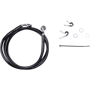 DRAG SPECIALTIES Brake Line Front Black +6" XL