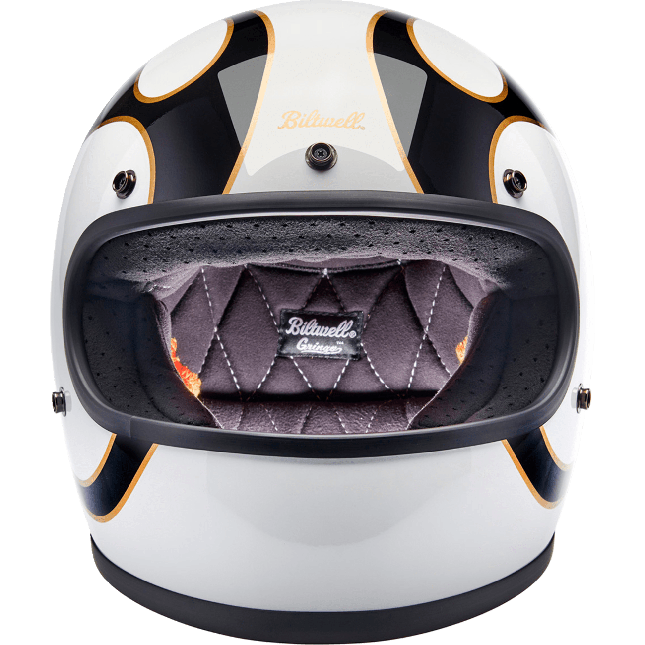 BILTWELL Gringo Helmet Flames White/Black Medium 1002561503