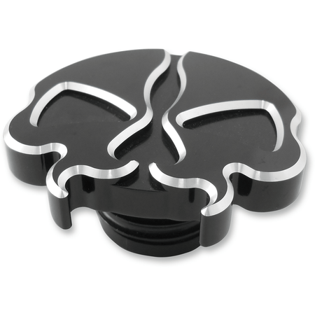 DRAG SPECIALTIES Gas Cap Non-Vented Split Skull Black