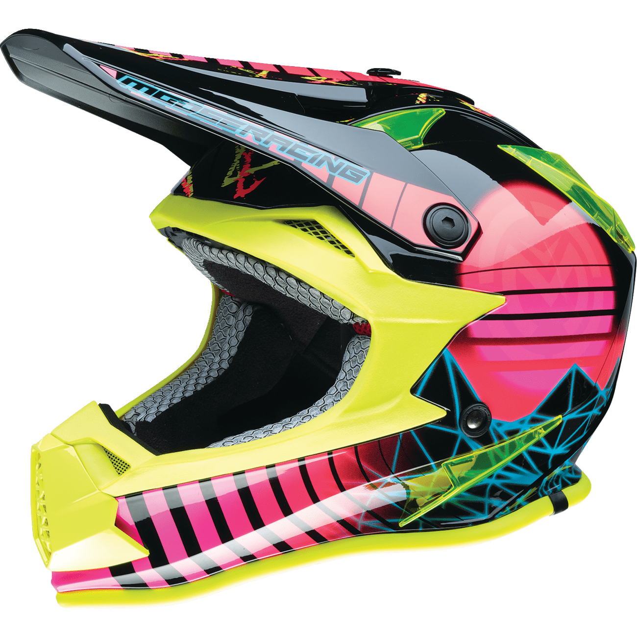 MOOSE RACING Youth F.I. Helmet Vaporwave MIPS® Black/Pink/Yellow Small 01111614