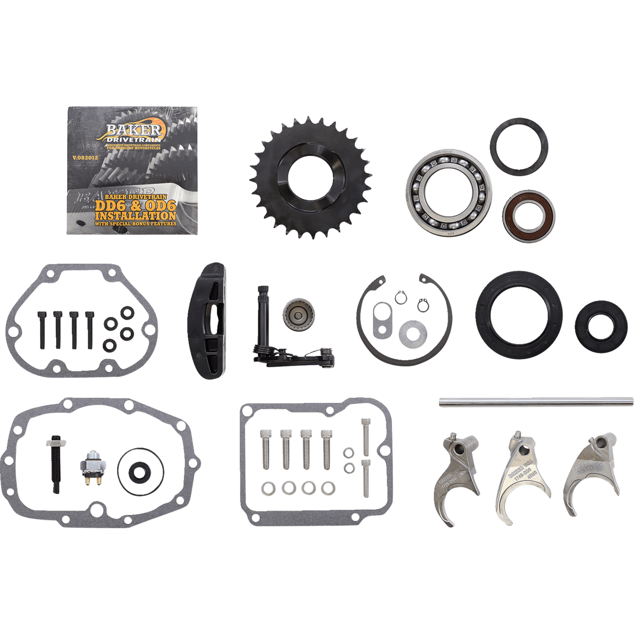 BAKER DRIVETRAIN Direct Drive Gear Set 6-Speed Polished DD6411PL02