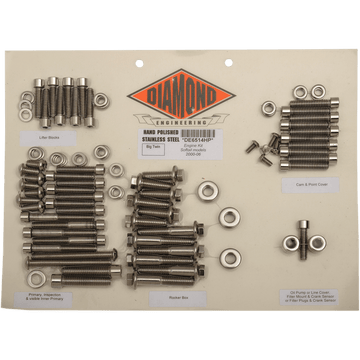 DIAMOND ENGINEERING Fastener Kit Engine/Rocker Box OEM Softail DE6514H