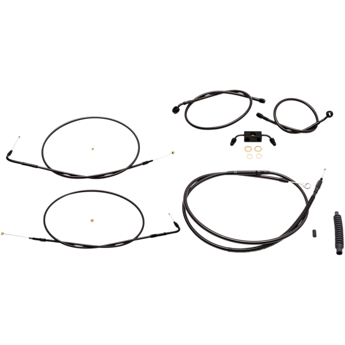 LA CHOPPERS Handlebar Cable/Brake Line Kit 18" 20" Ape Hanger Handlebars Midnight LA8231KT19M