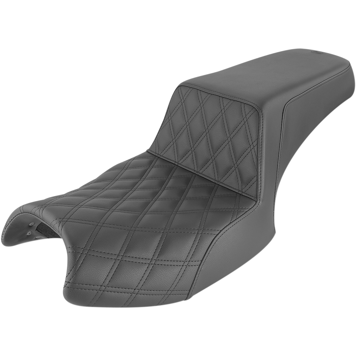 SADDLEMEN Step-Up Seat Front Lattice Stitch/Rear Smooth Black Challenger I2006172