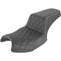 SADDLEMEN Step-Up Seat Front Lattice Stitch/Rear Smooth Black Challenger I2006172