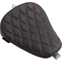 DRAG SPECIALTIES Bobber Solo Seat Double Diamond Red Stitch '10-'22 XL