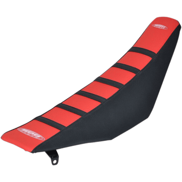 SDG 6-Ribbed Seat Cover Black Ribs/Red Top/Black Sides