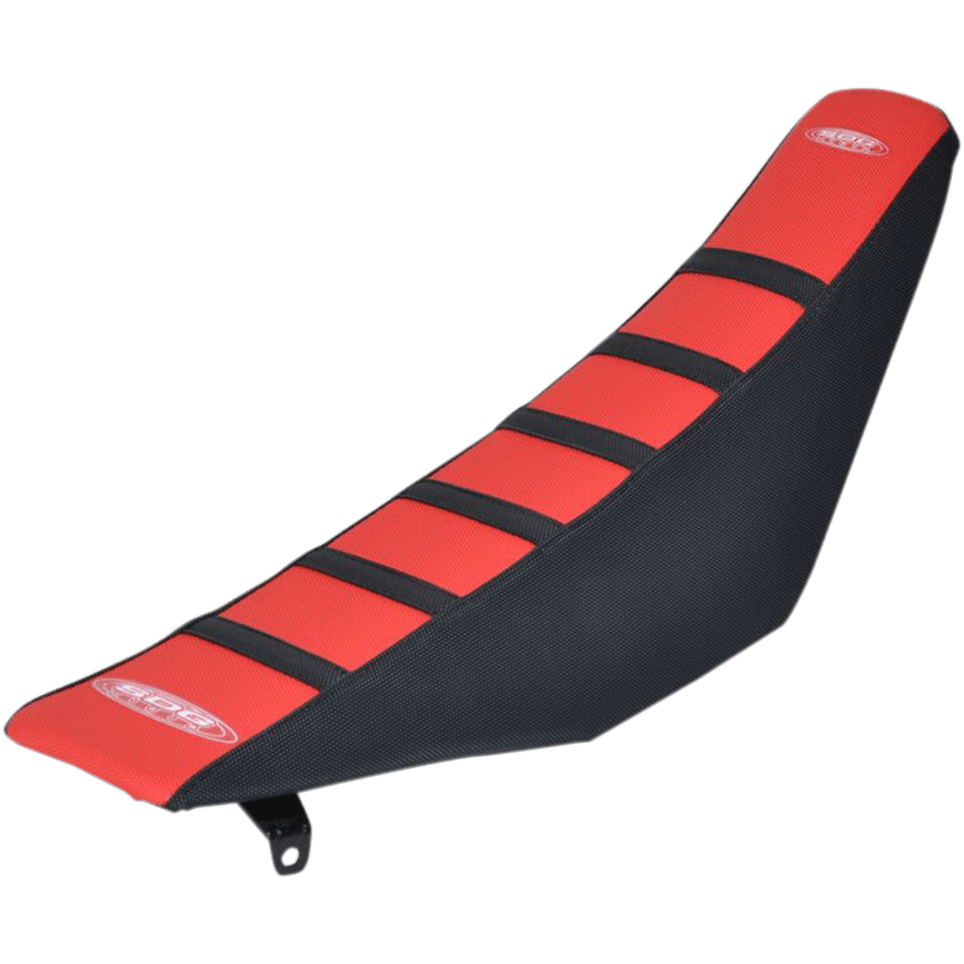 SDG 6-Ribbed Seat Cover Black Ribs/Red Top/Black Sides