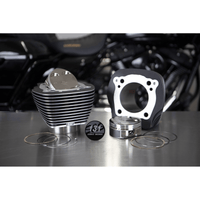 S&S CYCLE Cylinder & Piston Kit 131" Wrinkle Black with Highlighted Fins M8