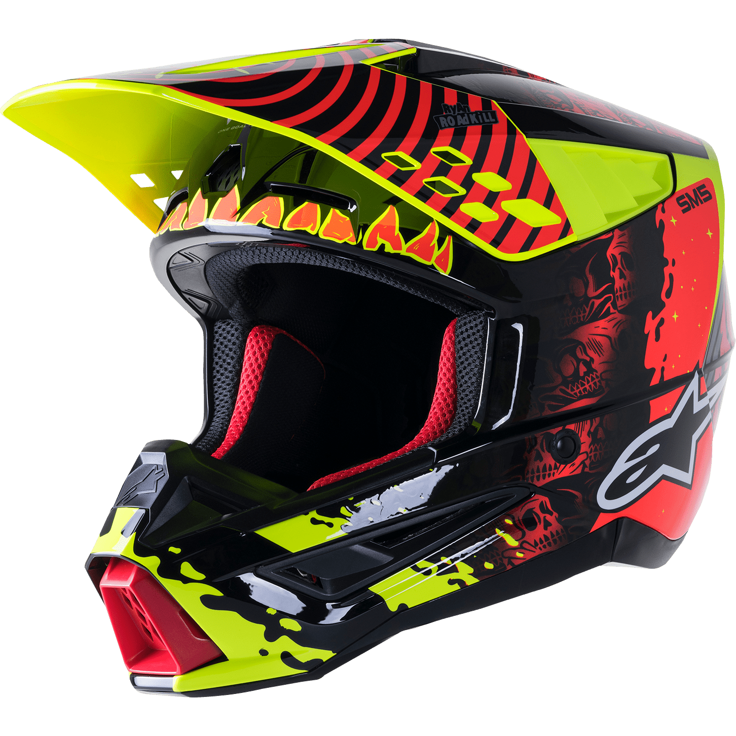 ALPINESTARS SM5 Helmet Solar Flare Gloss Black/Red/Yellow Large