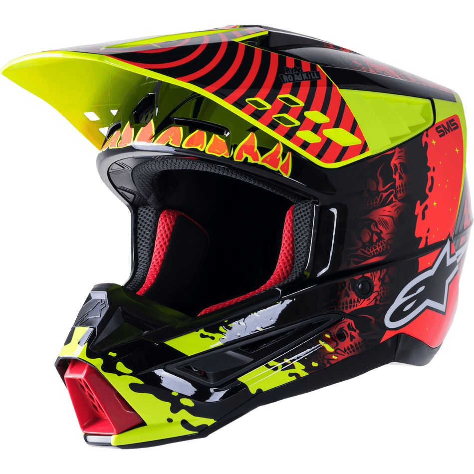 ALPINESTARS SM5 Helmet Solar Flare Gloss Black/Red/Yellow Large