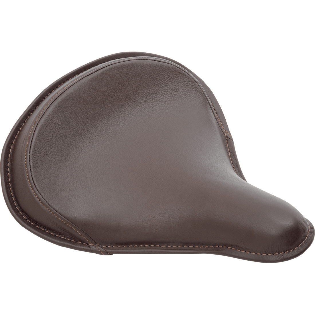 DRAG SPECIALTIES Seat Spring Solo Large Brown Leather/Perimeter Stitch