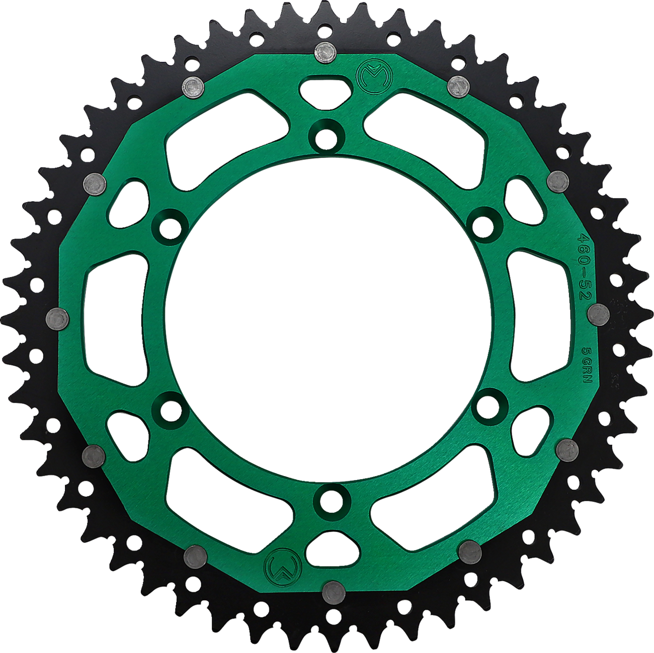 MOOSE RACING Dual Sprocket Green 52 Tooth